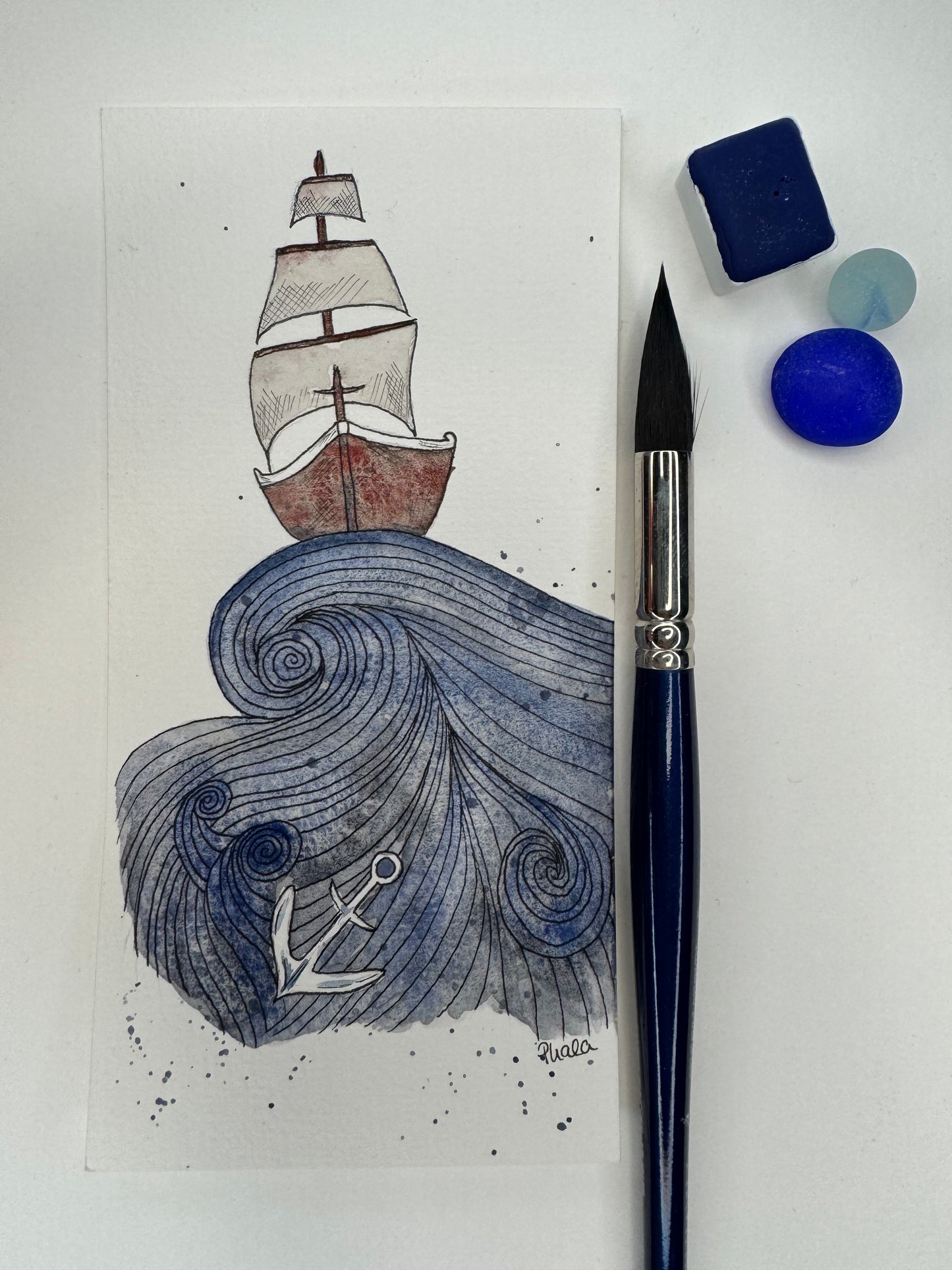 Postkarte Mini Original 14,5x7,5cm - Stormy Sea