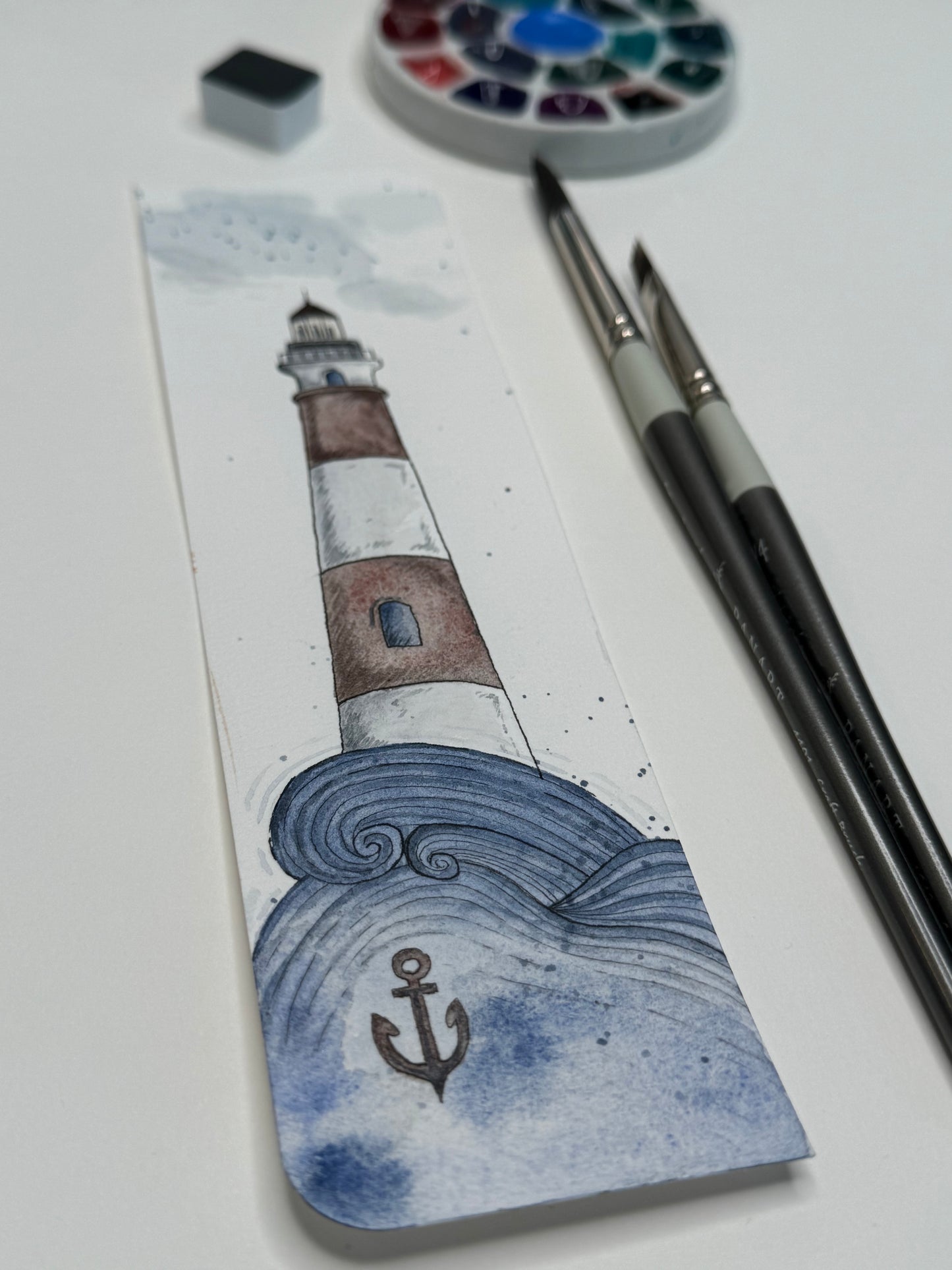 Lesezeichen 20,5x5,5cm Leuchtturm mit Anker