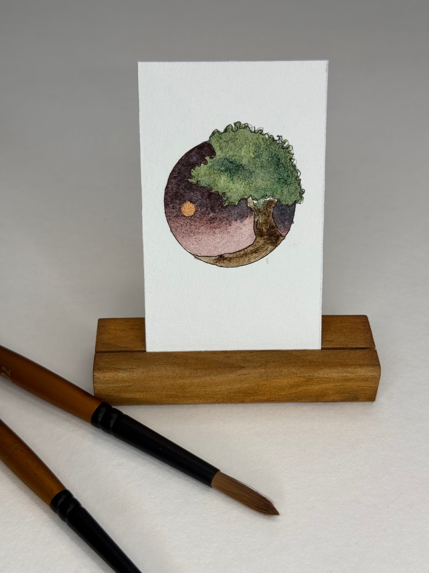 Mini Kunst 8x5cm Baum