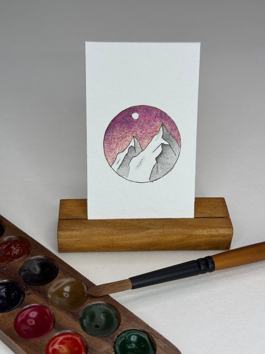 Mini Kunst 8x5cm Berge glitzernd
